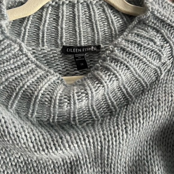 Eileen Fisher “geyser” blue silk cashmere cloud box top size 3X - Picture 4 of 4